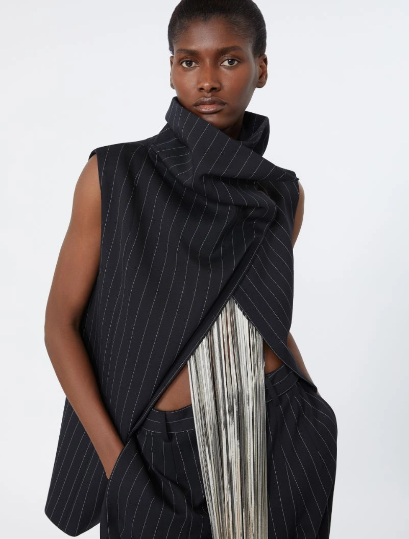 Sleeveless wool top - BLACK - Sportmax - 4