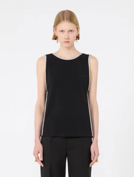 Sleeveless viscose top - BLACK - Sportmax - 2