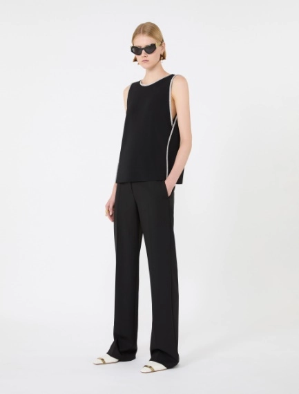 Sleeveless viscose top - BLACK - Sportmax - 1