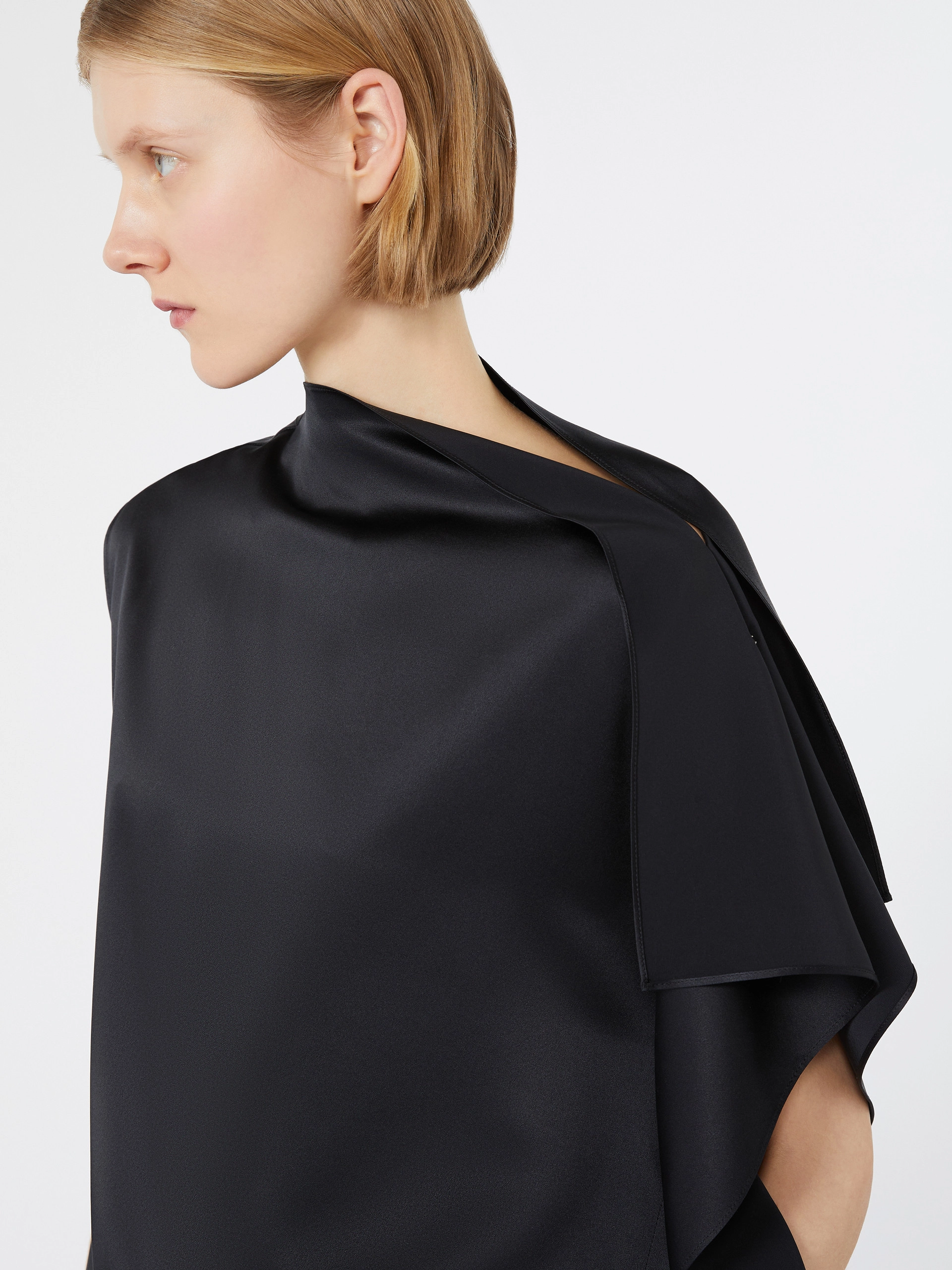Top in seta con volant - NERO - Sportmax - 5