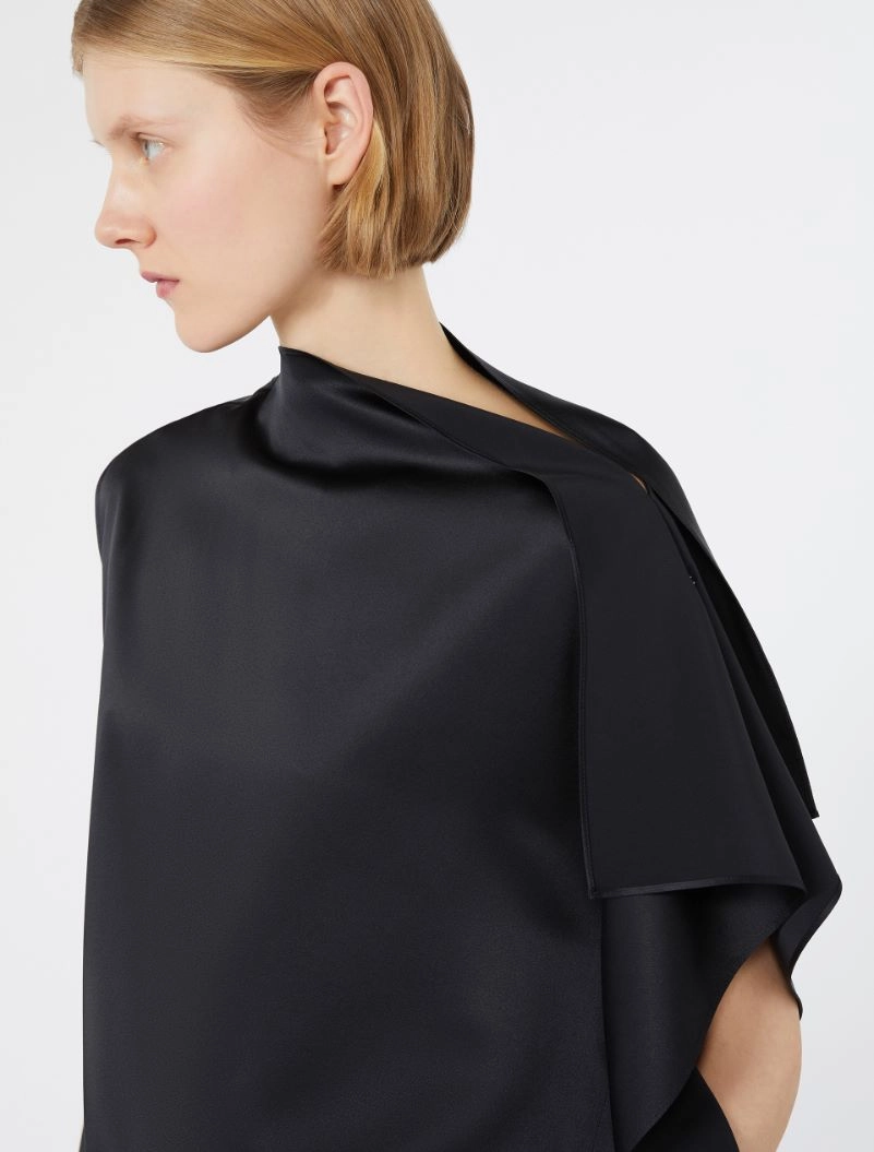 Top in seta con volant - NERO - Sportmax - 5