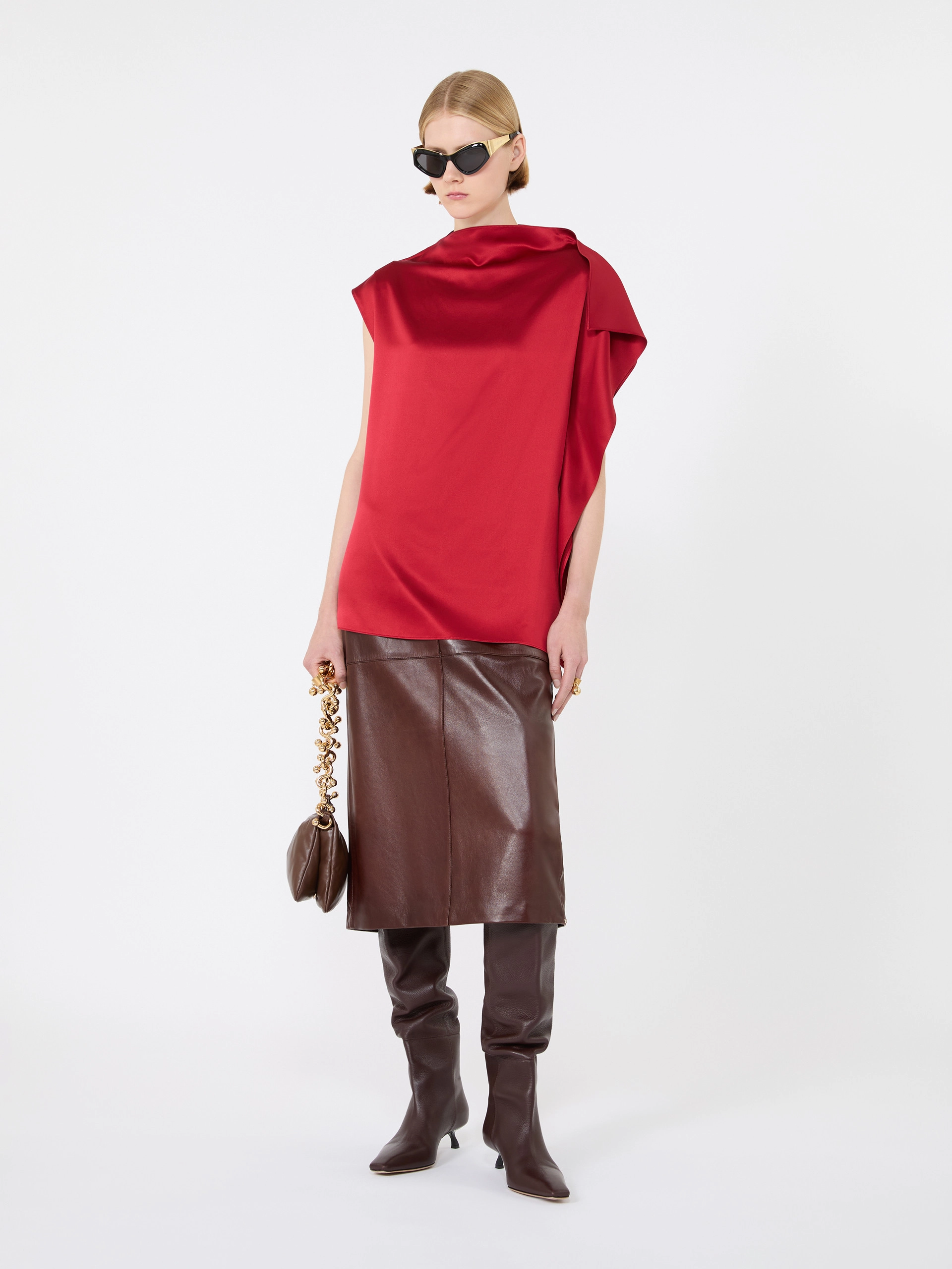 Silk top with ruffle detail - RUBY - Sportmax