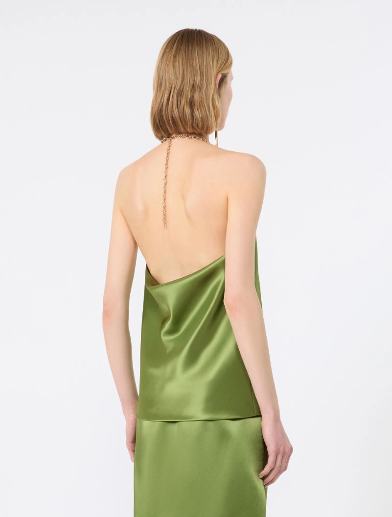 Straight-fit shiny satin top - PASTEL GREEN - Sportmax - 3
