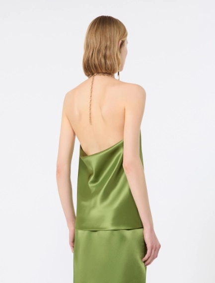 Straight-fit shiny satin top - PASTEL GREEN - Sportmax - 3