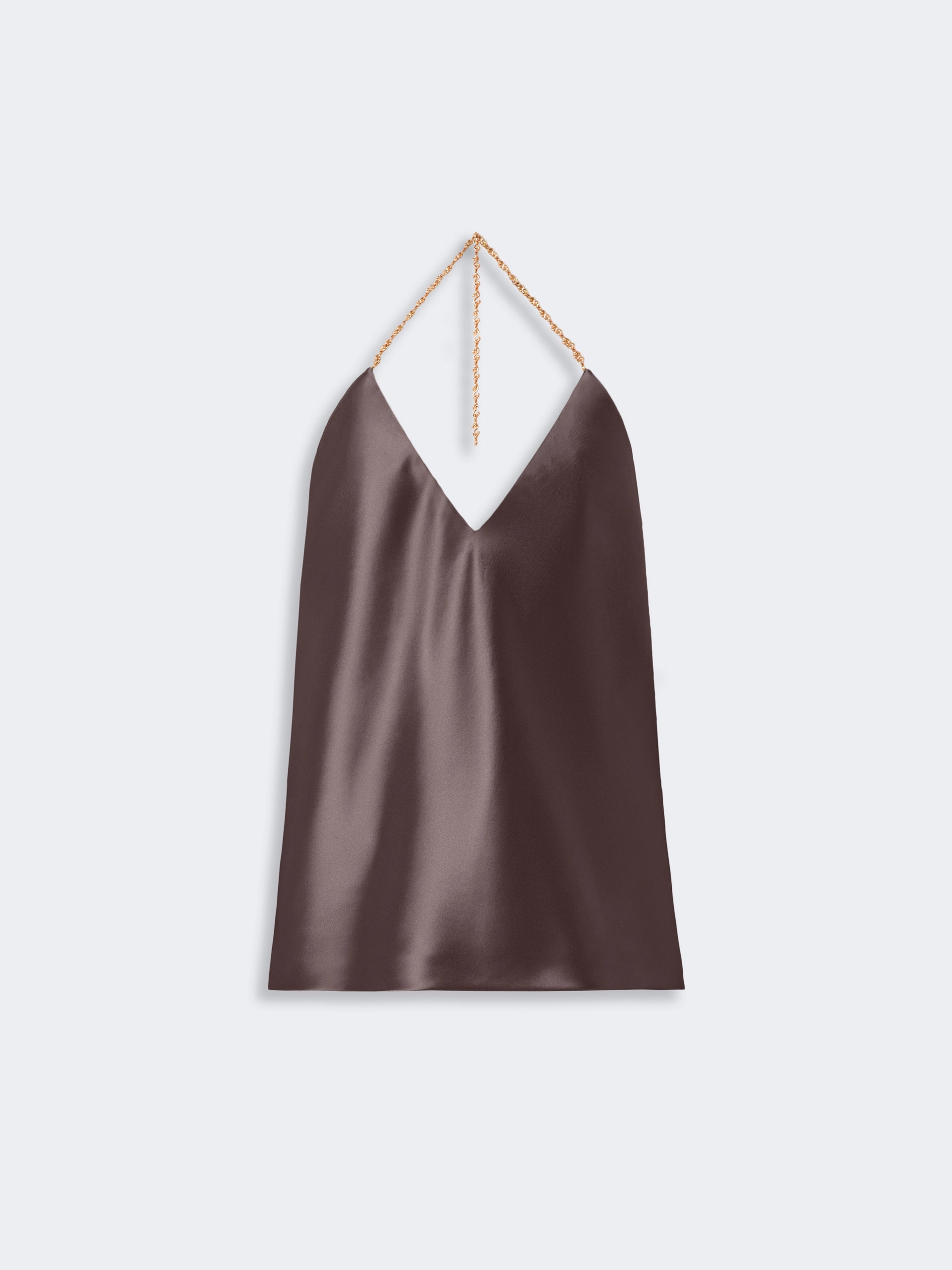 Straight-fit shiny satin top - CHOCOLATE - Sportmax - 6