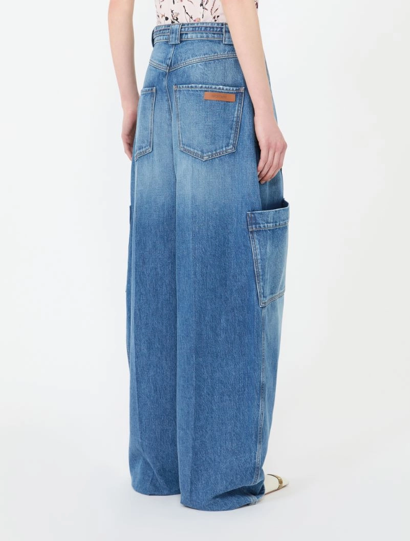 Oversized denim cargo trousers - MIDNIGHTBLUE - Sportmax - 3