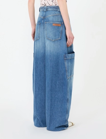 Oversized denim cargo trousers - MIDNIGHTBLUE - Sportmax - 3