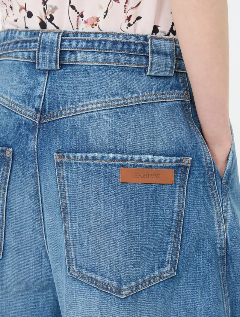 Oversized denim cargo trousers - MIDNIGHTBLUE - Sportmax - 5