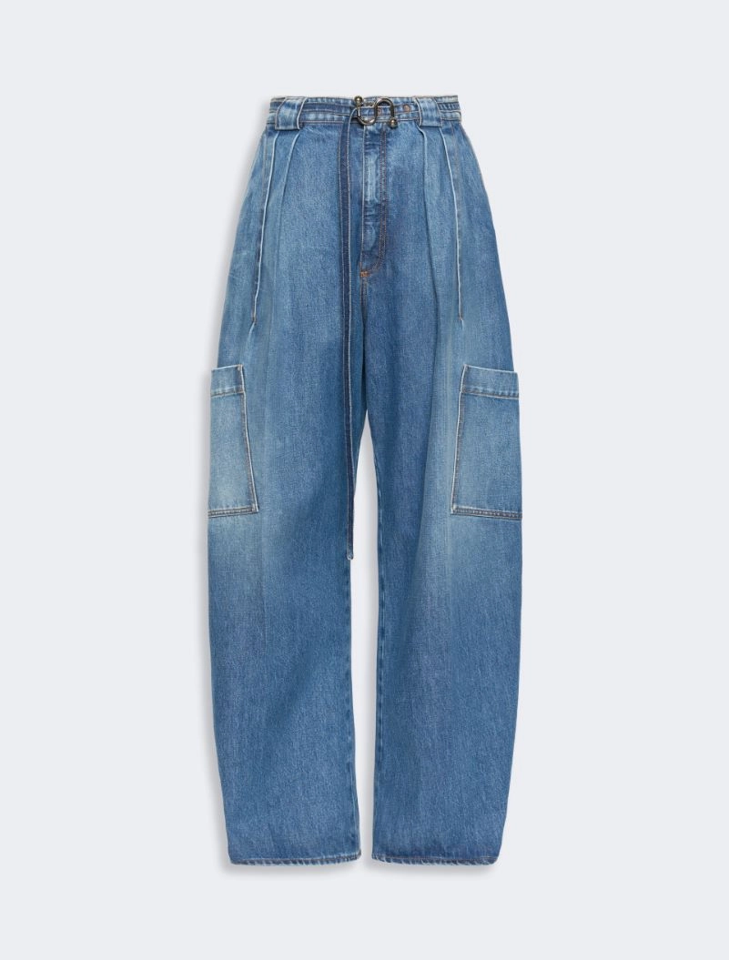 Oversized denim cargo trousers - MIDNIGHTBLUE - Sportmax - 6
