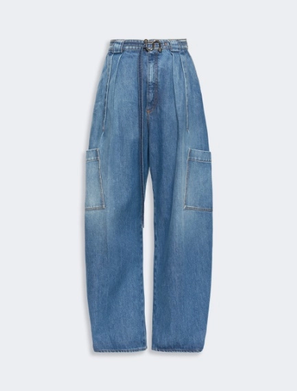 Oversized denim cargo trousers - MIDNIGHTBLUE - Sportmax - 6