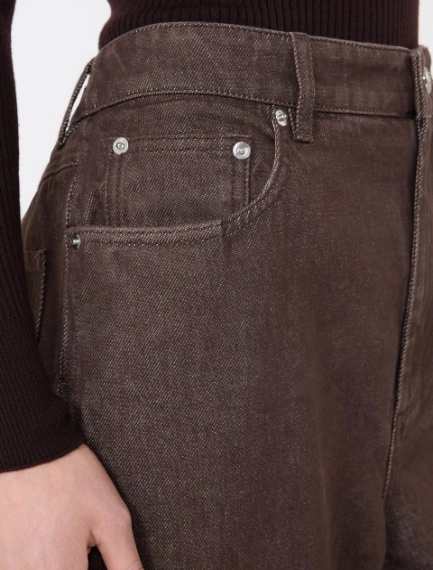 Wide, cotton jeans - DARK BROWN - Sportmax - 5