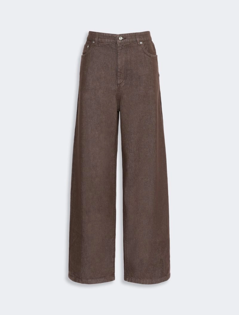Wide, cotton jeans - DARK BROWN - Sportmax - 6