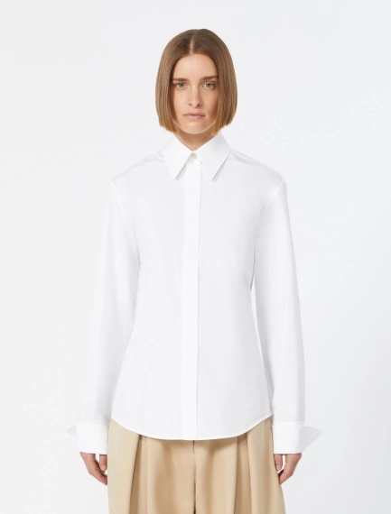 Poplin fitted-waist shirt - OPTICAL WHITE - Sportmax - 2