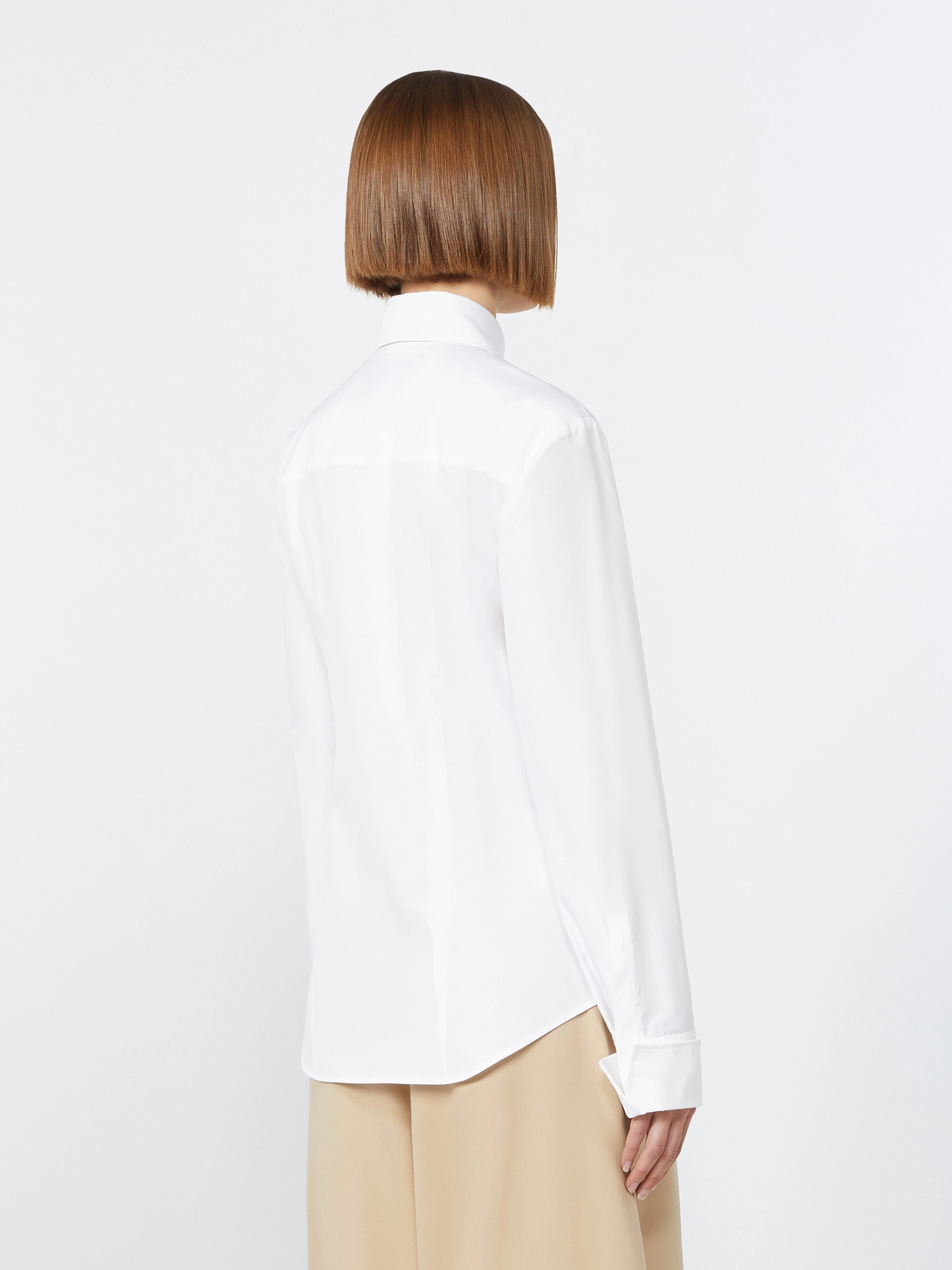 Poplin fitted-waist shirt - OPTICAL WHITE - Sportmax - 3