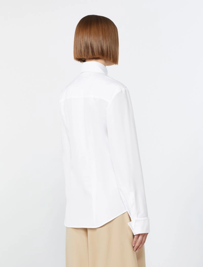 Poplin fitted-waist shirt - OPTICAL WHITE - Sportmax - 3