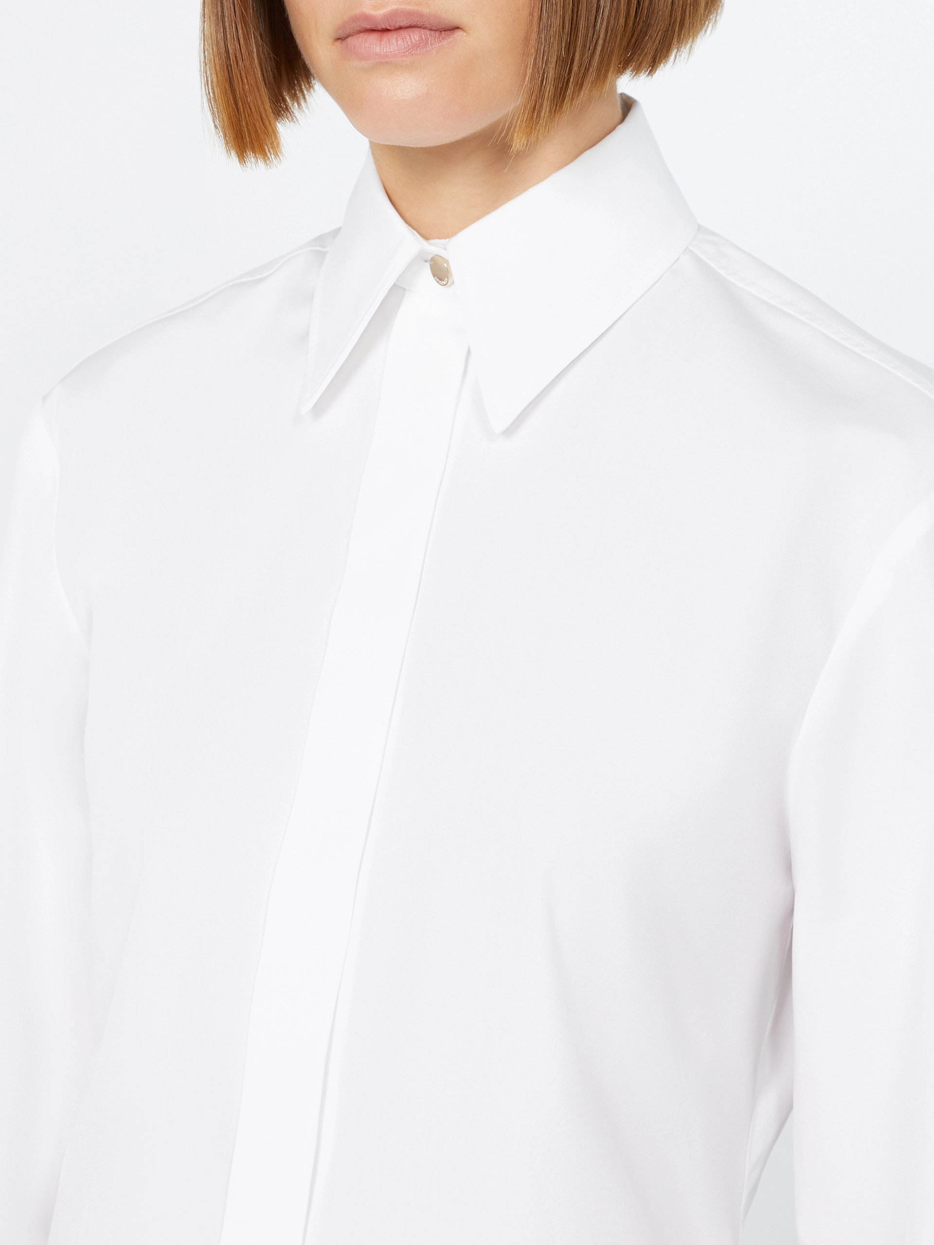 Poplin fitted-waist shirt - OPTICAL WHITE - Sportmax - 5