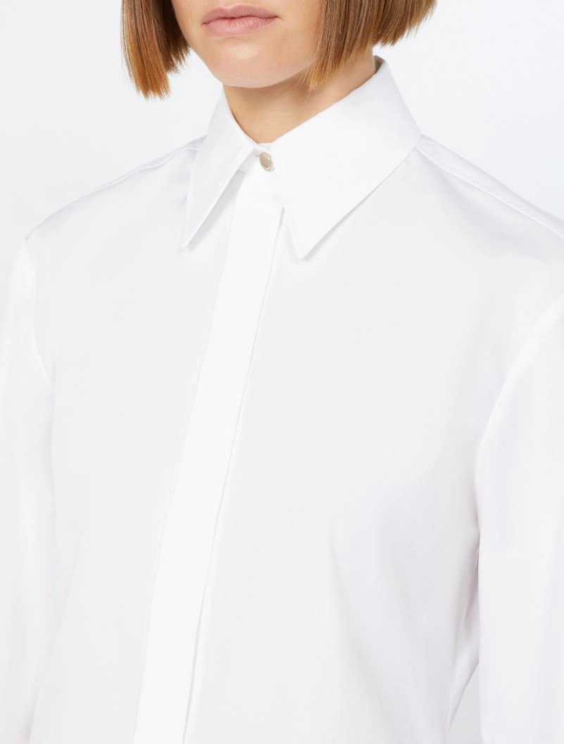 Poplin fitted-waist shirt - OPTICAL WHITE - Sportmax - 5