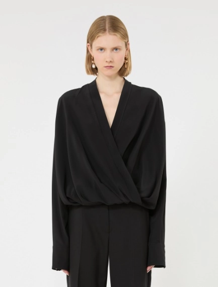 Loose-fit pure silk shirt - BLACK - Sportmax - 2