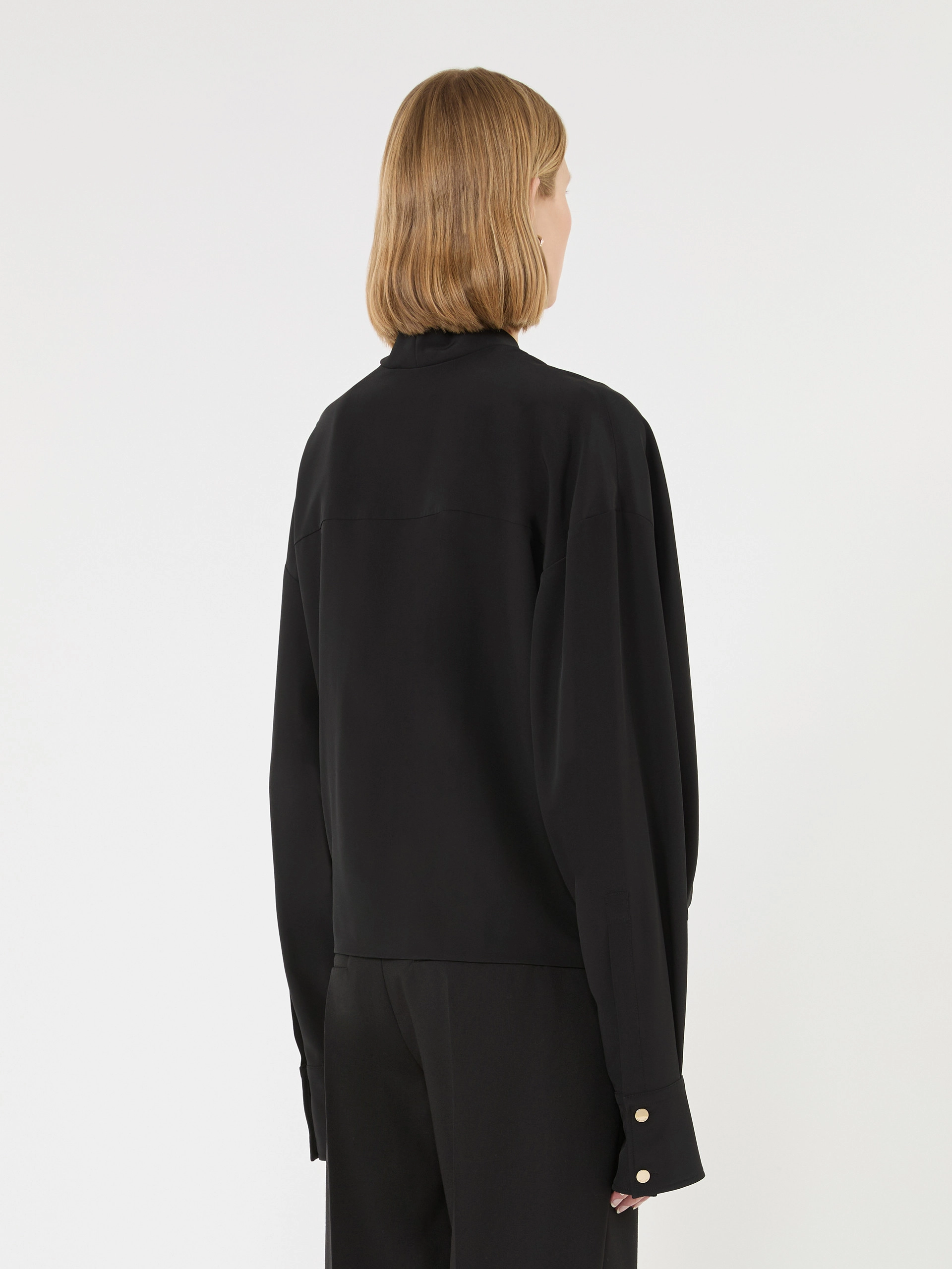 Loose-fit pure silk shirt - BLACK - Sportmax - 3