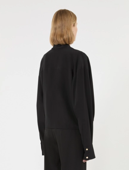 Loose-fit pure silk shirt - BLACK - Sportmax - 3