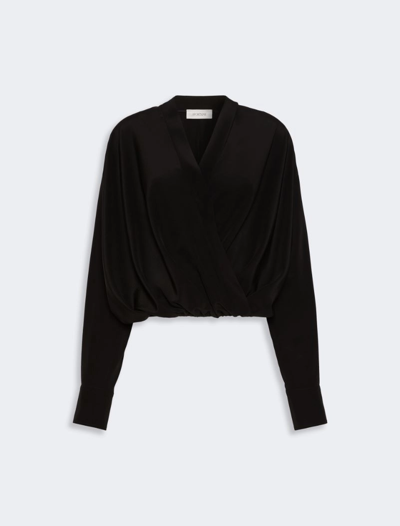 Loose-fit pure silk shirt - BLACK - Sportmax - 5