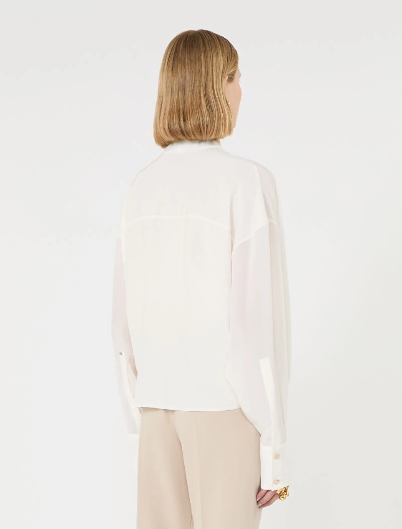 Loose-fit pure silk shirt - WHITE - Sportmax - 3