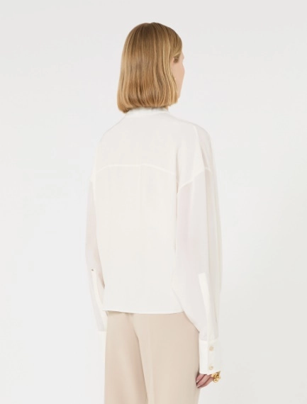 Loose-fit pure silk shirt - WHITE - Sportmax - 3