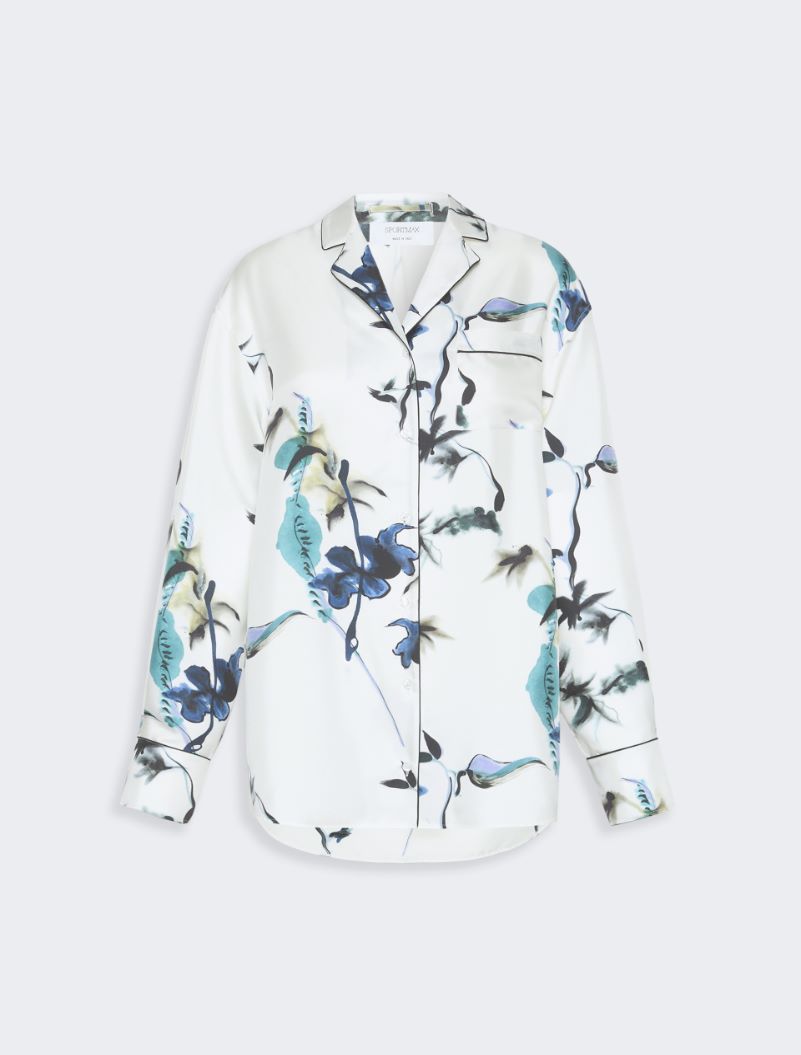 Long printed silk shirt - WHITE - Sportmax - 7