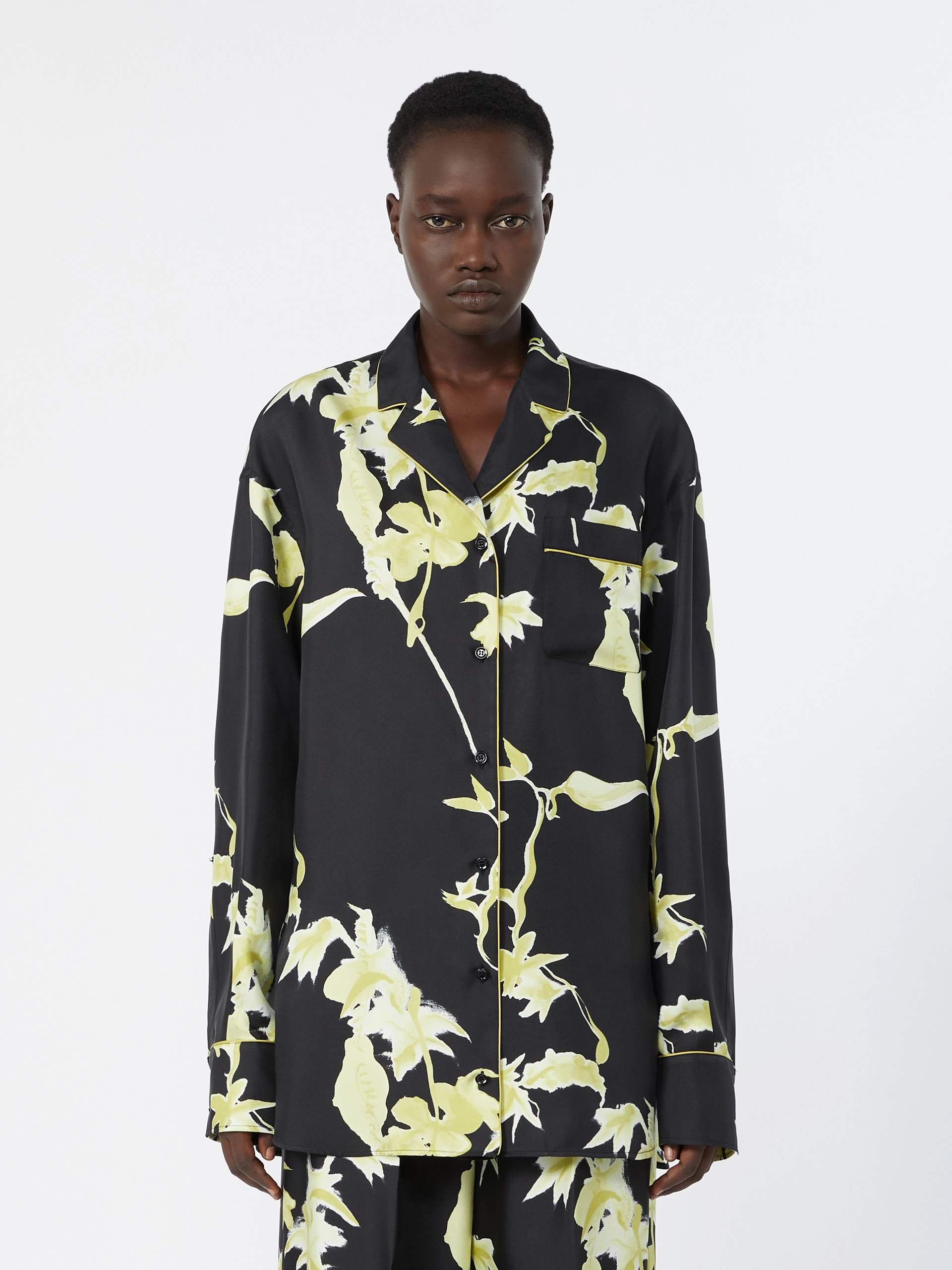 Long printed silk shirt - BLACK - Sportmax - 2