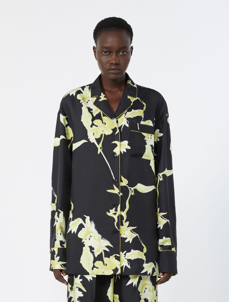 Long printed silk shirt - BLACK - Sportmax - 2