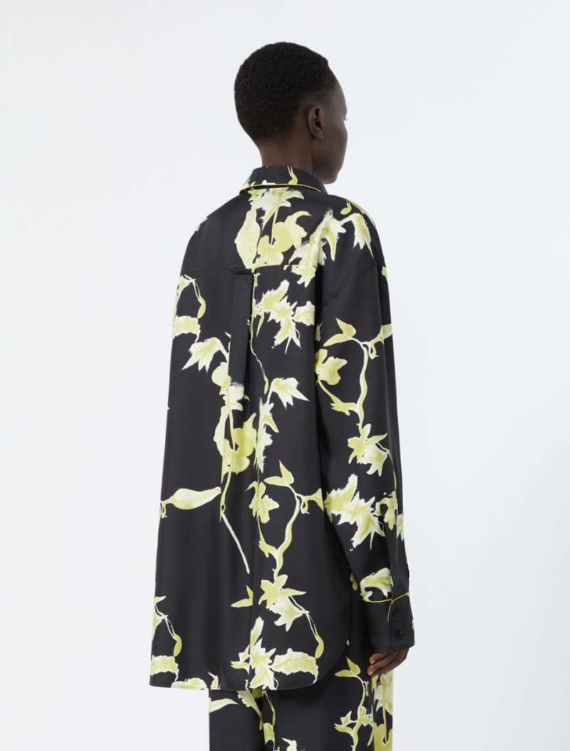 Long printed silk shirt - BLACK - Sportmax - 3
