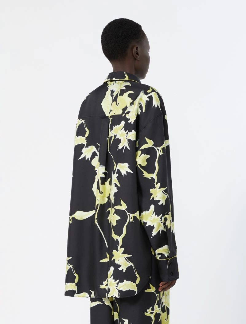 Long printed silk shirt - BLACK - Sportmax - 3