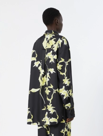 Long printed silk shirt - BLACK - Sportmax - 3
