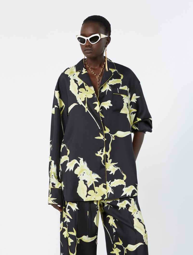 Long printed silk shirt - BLACK - Sportmax - 4
