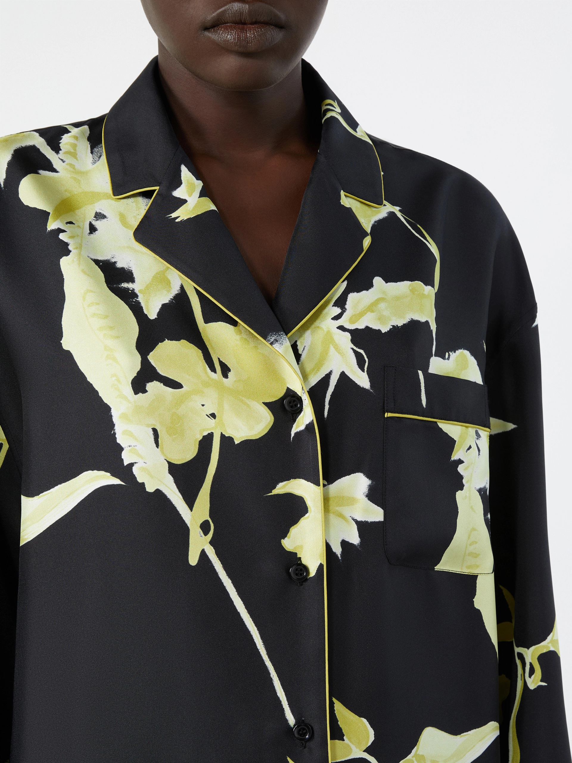 Long printed silk shirt - BLACK - Sportmax - 5