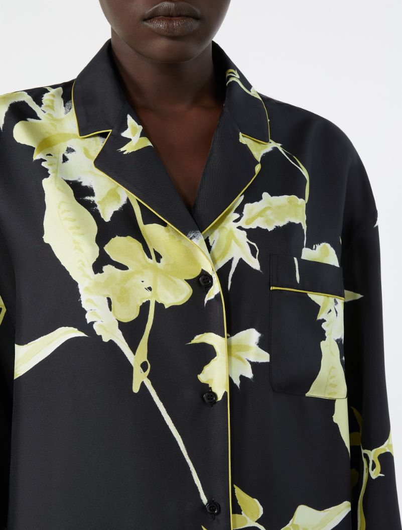 Long printed silk shirt - BLACK - Sportmax - 5