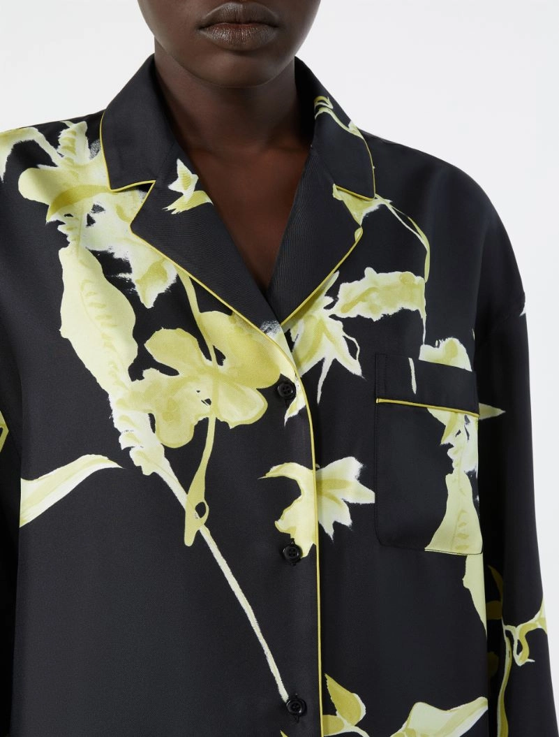 Long printed silk shirt - BLACK - Sportmax - 5