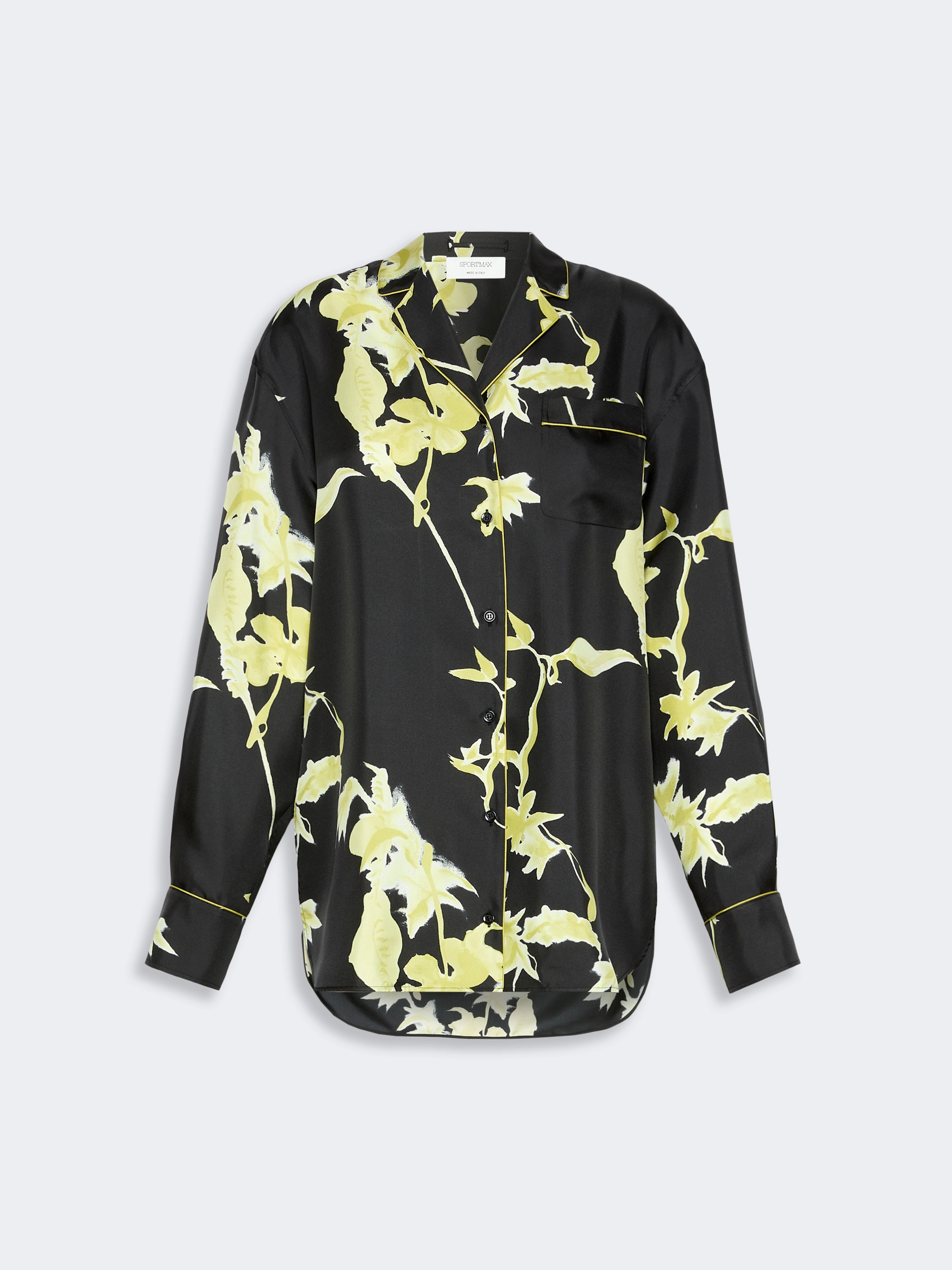 Long printed silk shirt - BLACK - Sportmax - 6