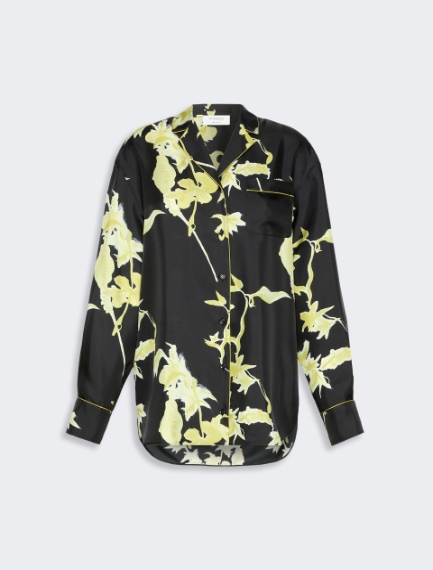 Long printed silk shirt - BLACK - Sportmax