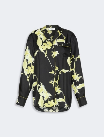 Long printed silk shirt - BLACK - Sportmax