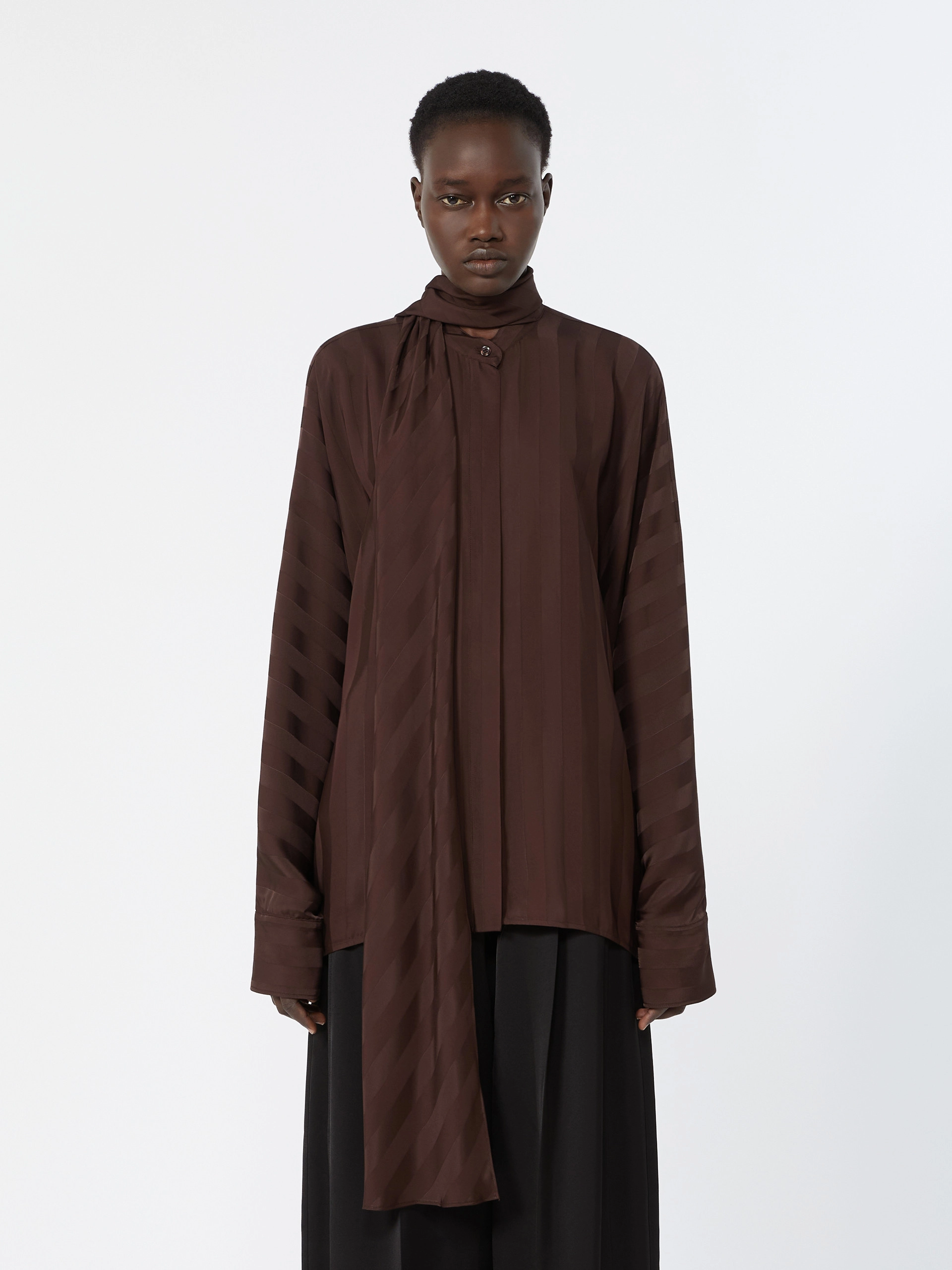 Oversized kimono shirt - CHOCOLATE - Sportmax - 2