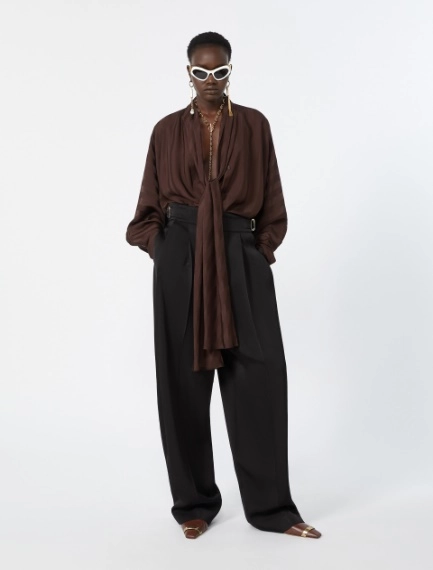Oversized kimono shirt - CHOCOLATE - Sportmax - 1