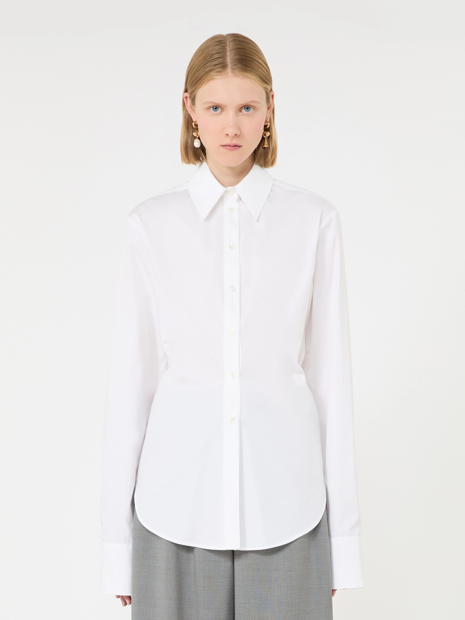 Cotton poplin shirt - OPTICAL WHITE - Sportmax - 2