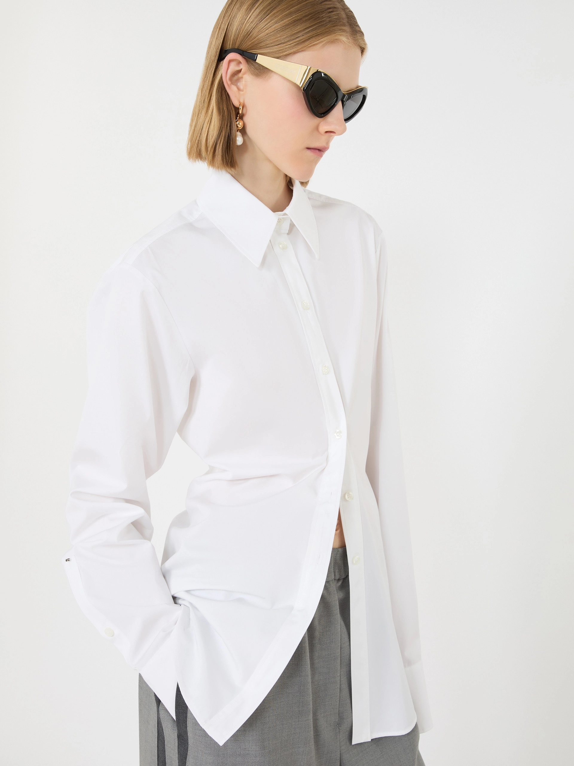 Cotton poplin shirt - OPTICAL WHITE - Sportmax - 4