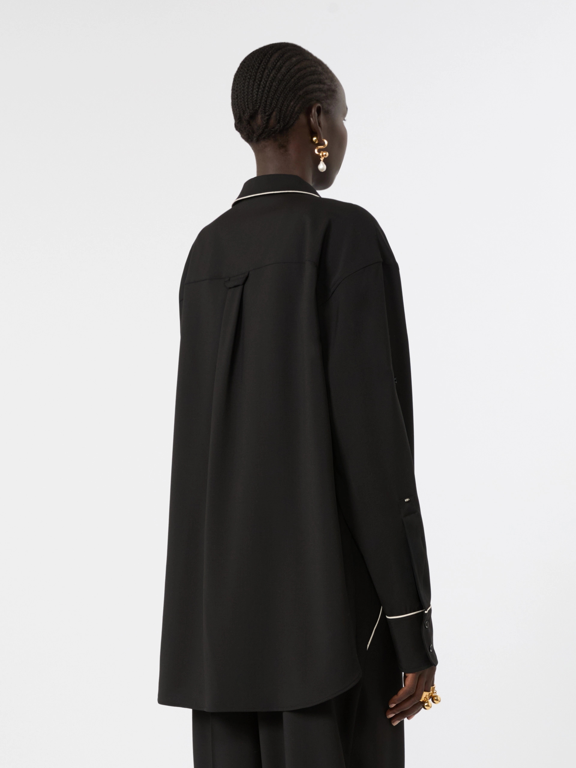 Wide wool shirt - BLACK - Sportmax - 3