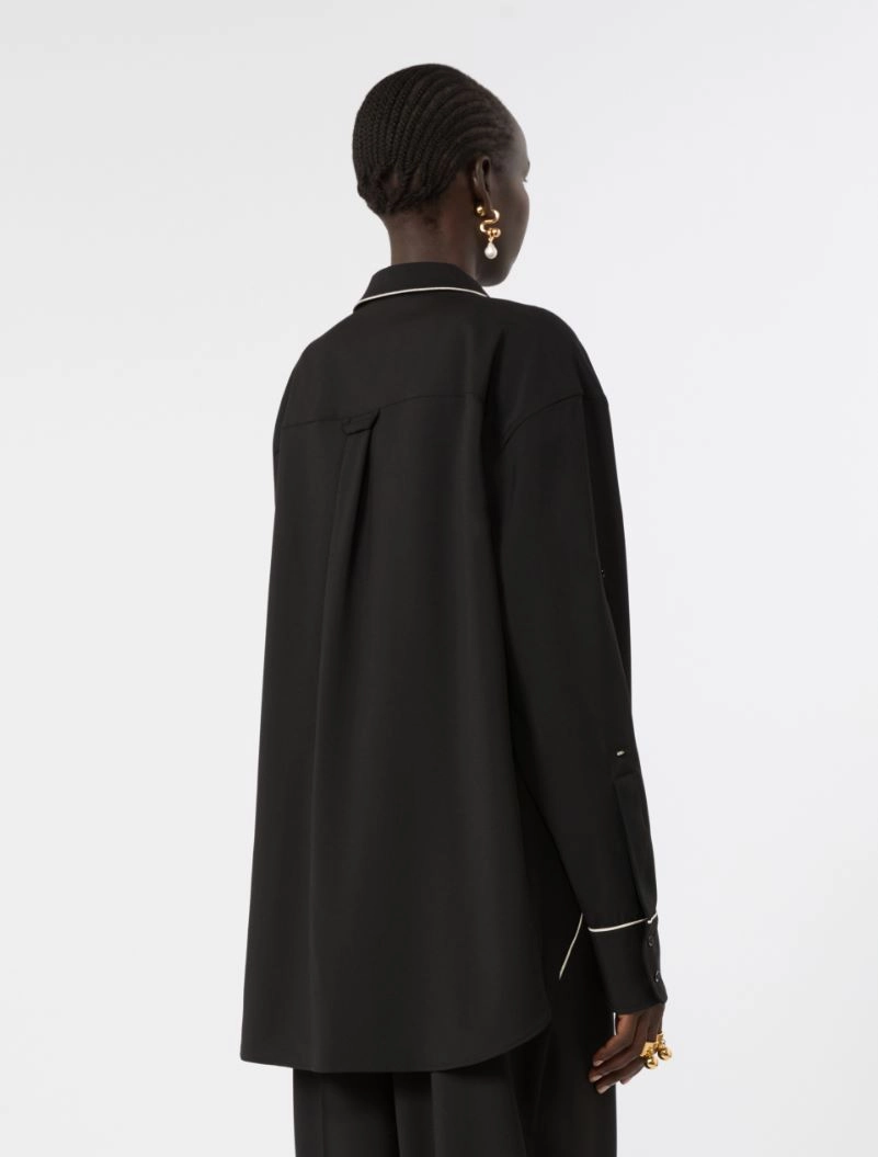 Wide wool shirt - BLACK - Sportmax - 3
