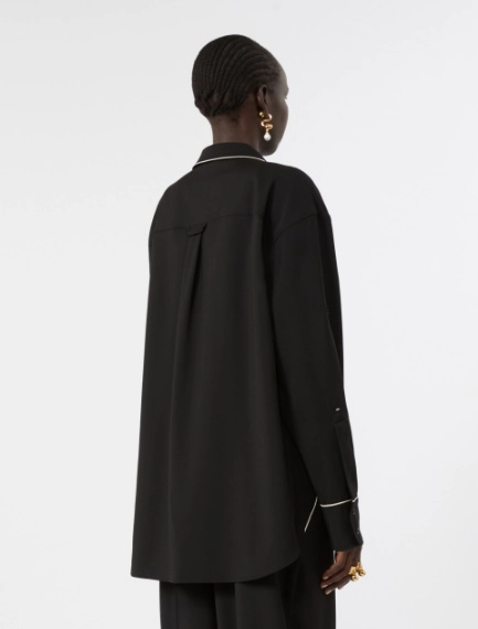 Wide wool shirt - BLACK - Sportmax - 3