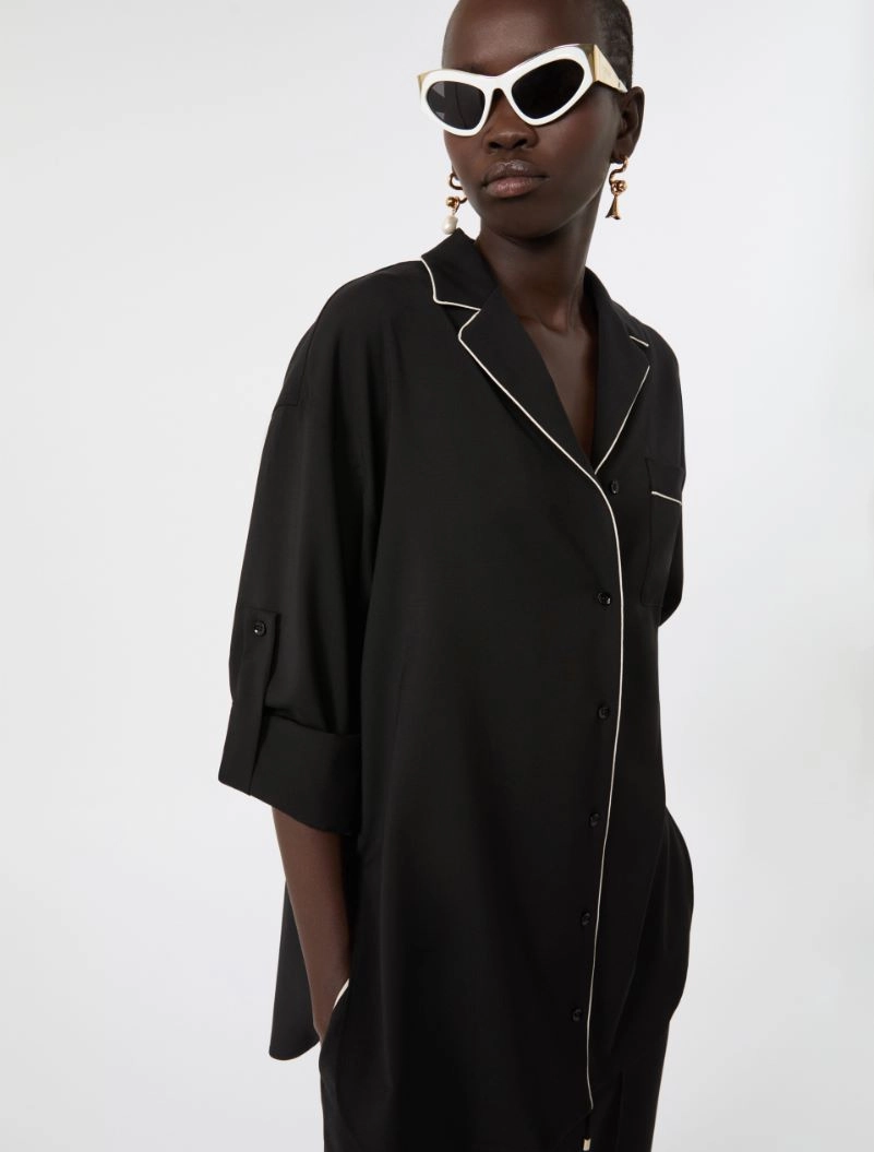 Wide wool shirt - BLACK - Sportmax - 4