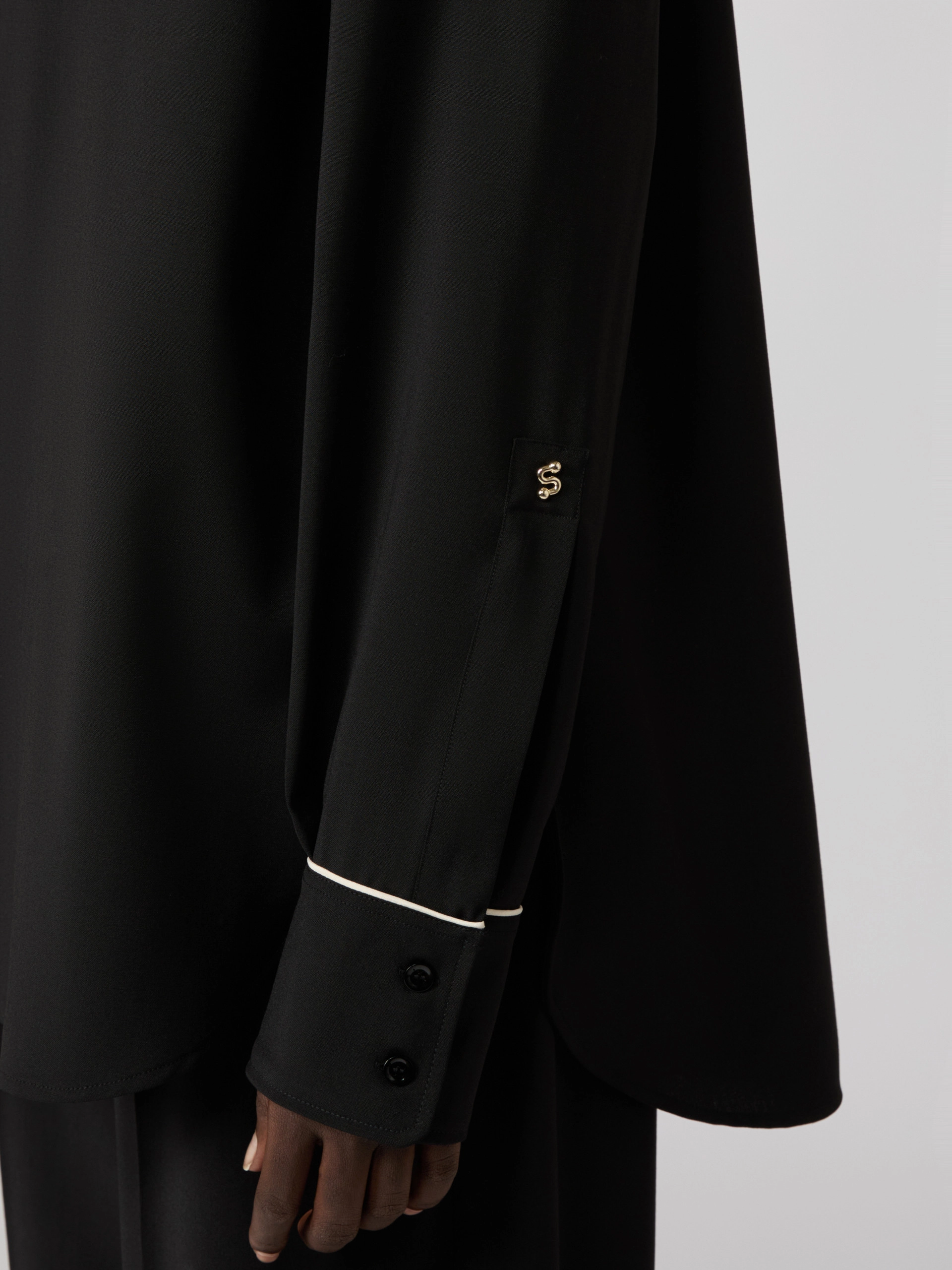 Wide wool shirt - BLACK - Sportmax - 6