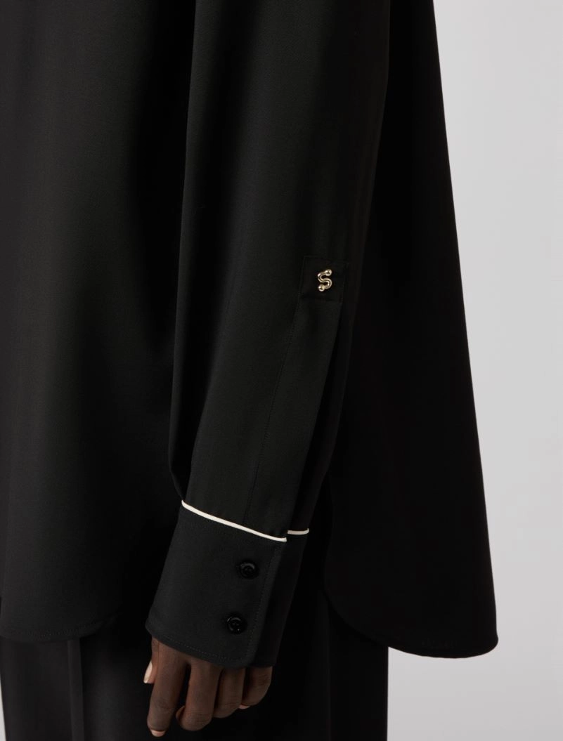 Wide wool shirt - BLACK - Sportmax - 6